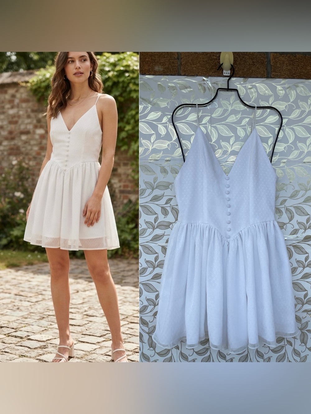 Adeirlina Whimsigoth White Metallic Sparkle Sundress Sz S